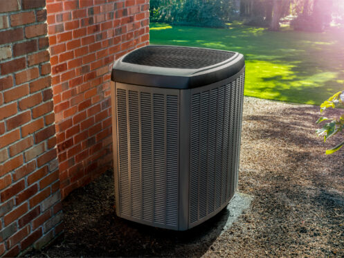 Heat pump outside a Hudson home